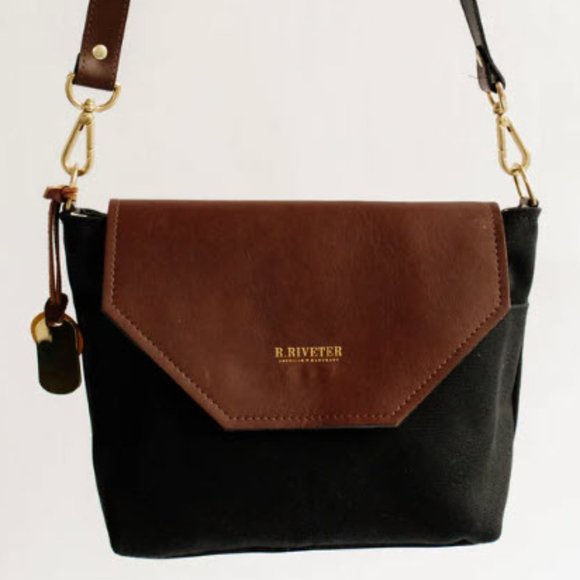 R. Riveter Bags R Riveter Hobby Signature Leather Canvas Crossbody